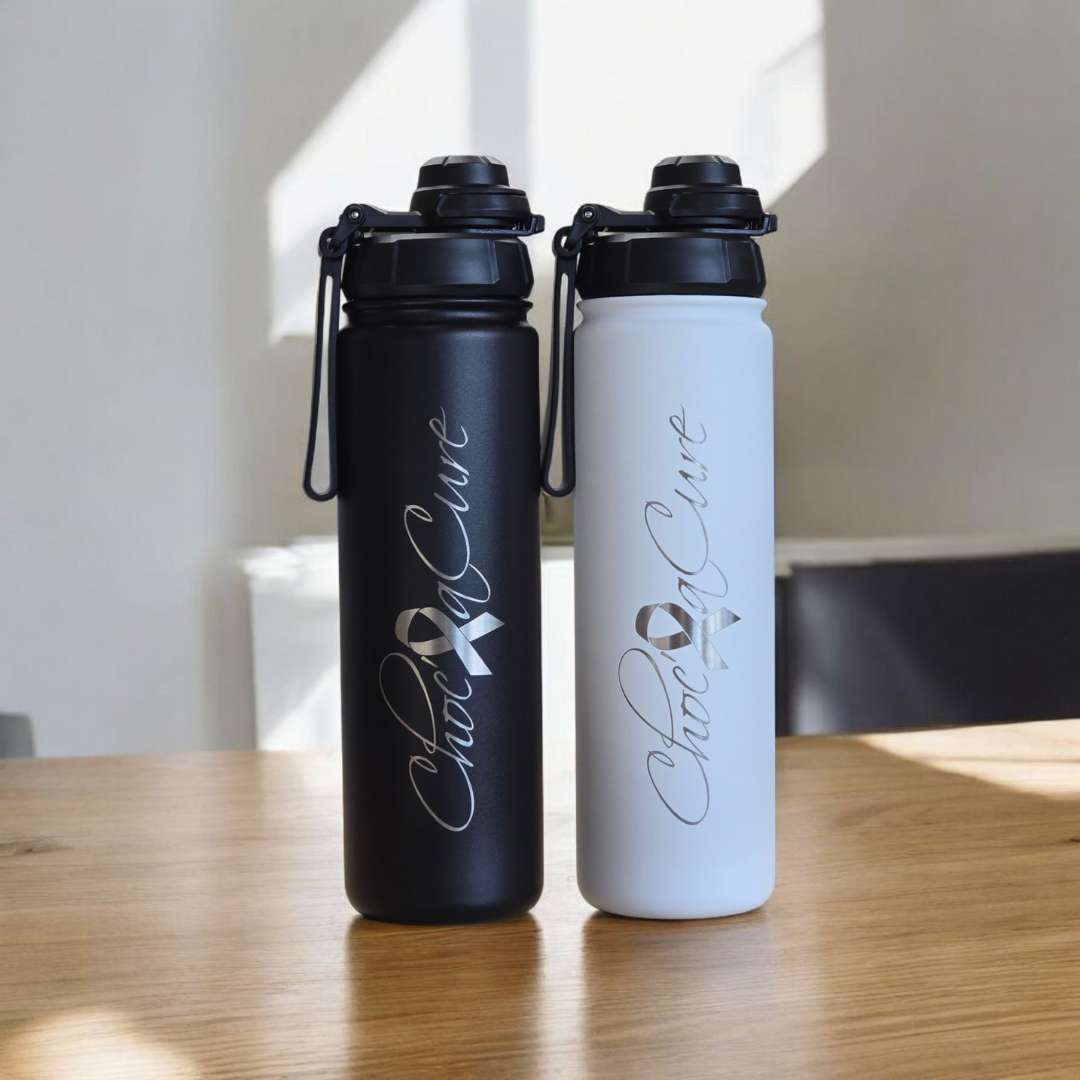 Water bottles with engraved writing in Saskatoon