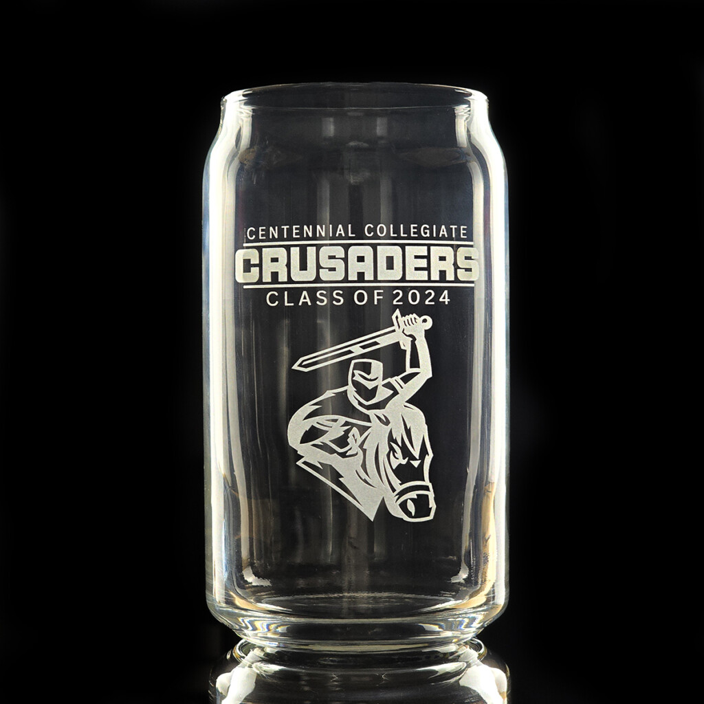 Custom Engraved Beer Can Glass
