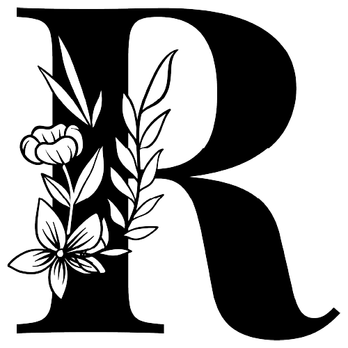 Floral Single Letter Monogram